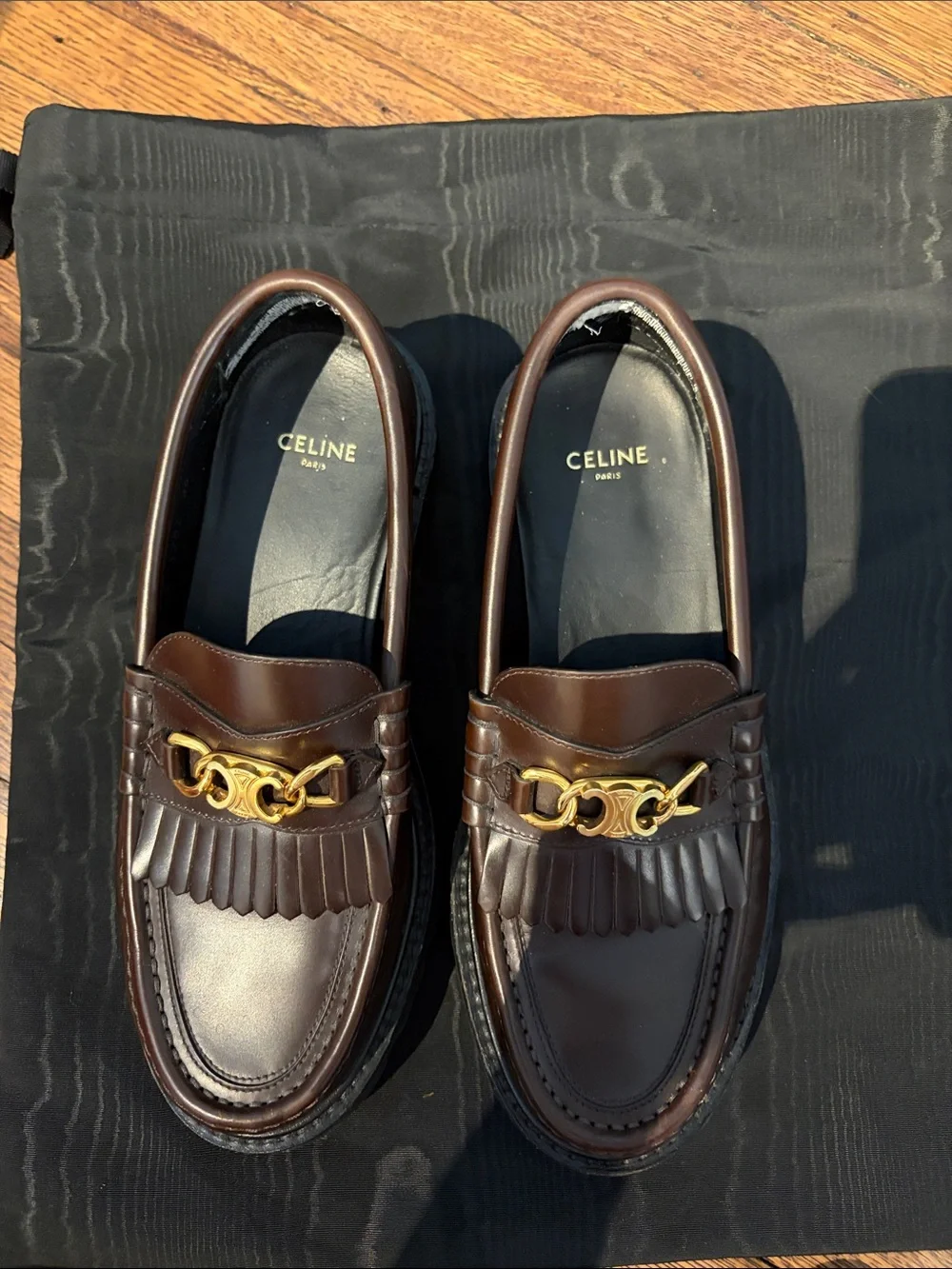 Celine Brown Leather Margaret Loafers